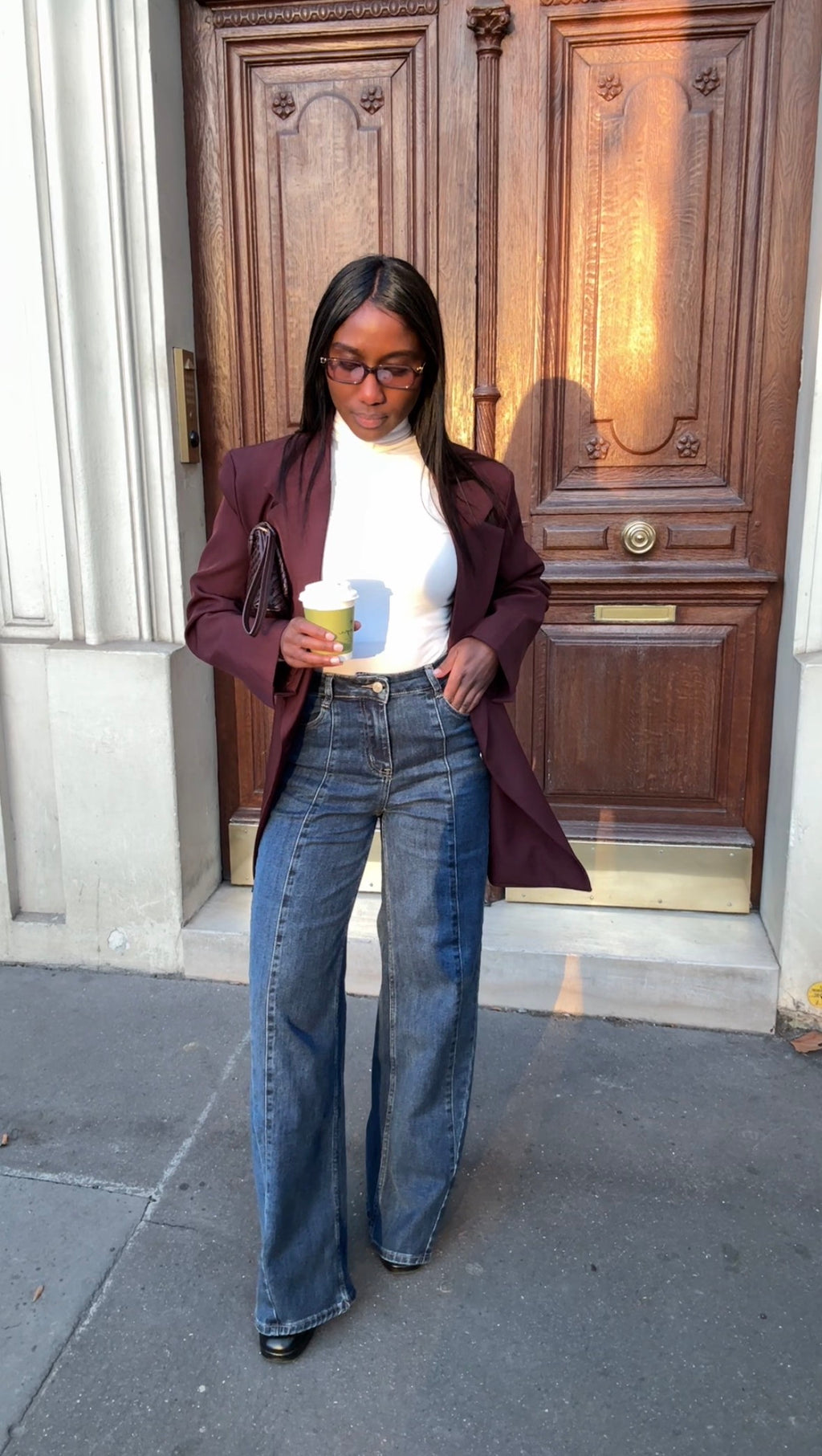 Blazer droit oversize – Bordeaux