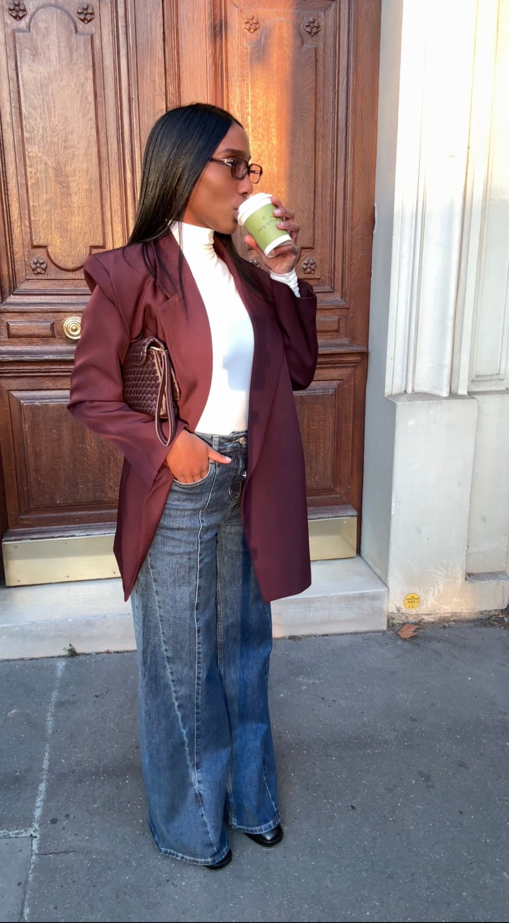 Blazer droit oversize – Bordeaux