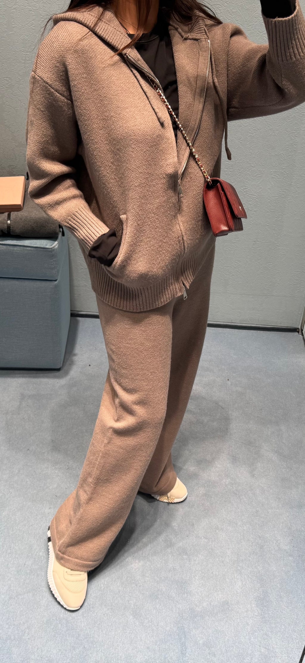 Ensemble en maille chiné