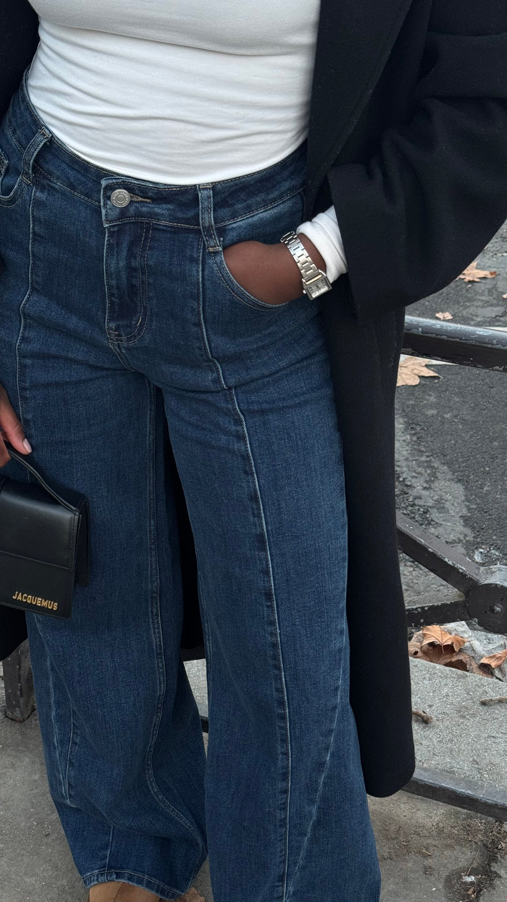 Jean large taille haute – Coupe structurée