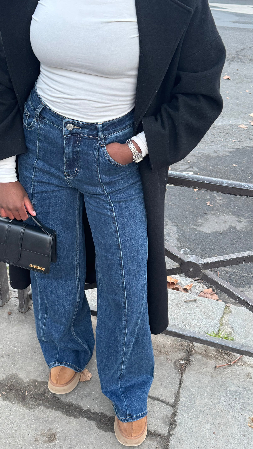 Jean large taille haute – Coupe structurée